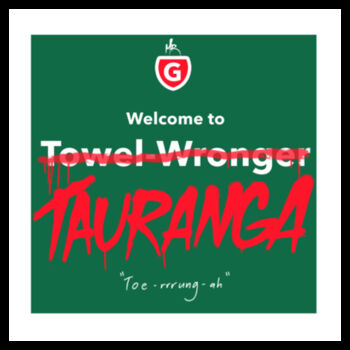 Towel Wronger / TAURANGA Tee - Mens Block T shirt Design