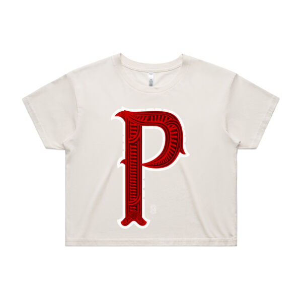 P- Whakairo Womans Crop Tee Thumbnail