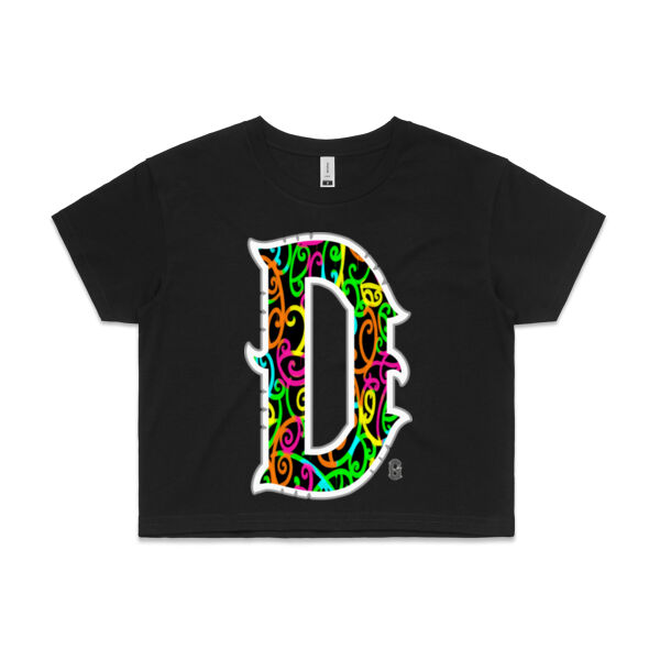 D- Kowhaiwhai Womans Crop Tee Thumbnail