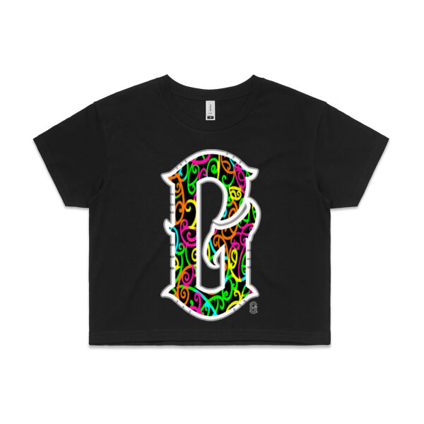 G- Kowhaiwhai Womans Crop Tee Thumbnail
