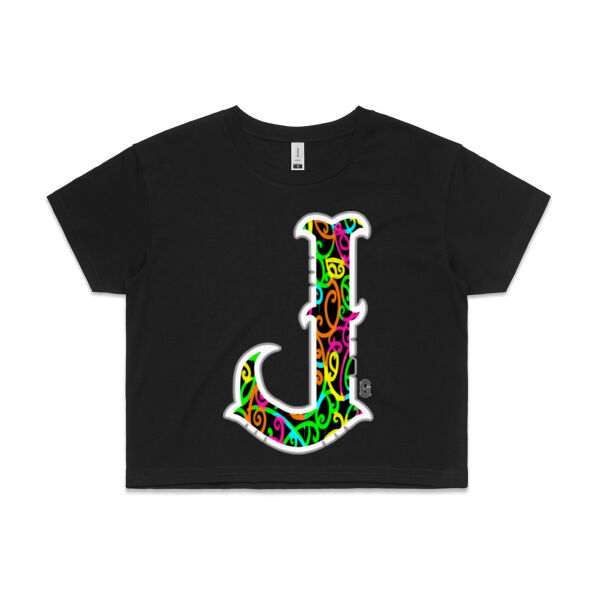 J- Kowhaiwhai Womans Crop Tee Thumbnail