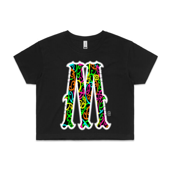 M- Kowhaiwhai Womans Crop Tee Thumbnail