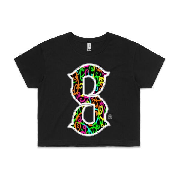 S- Kowhaiwhai Womans Crop Tee Thumbnail