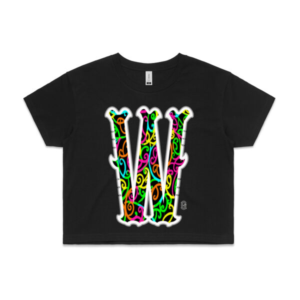 W- Kowhaiwhai Womans Crop Tee Thumbnail