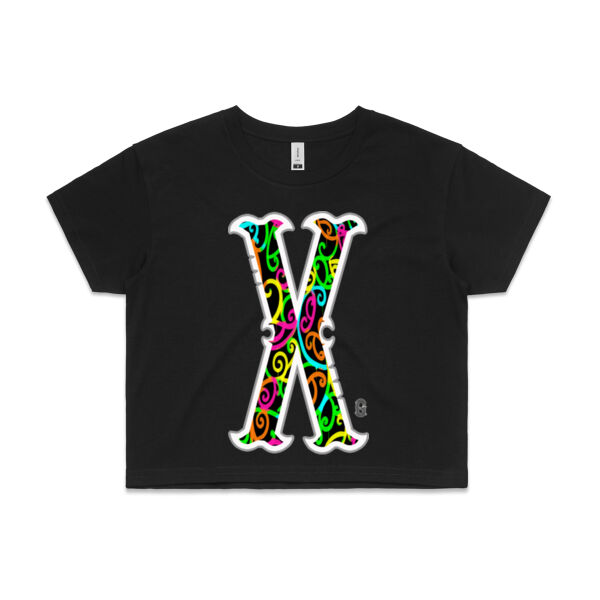 X- Kowhaiwhai Womans Crop Tee Thumbnail