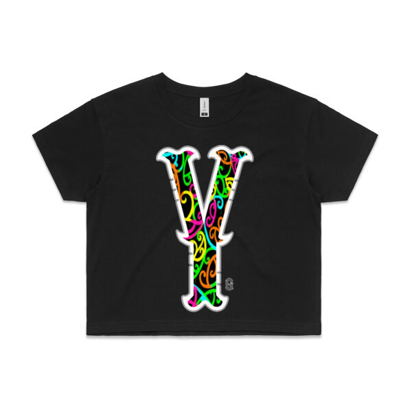 Y- Kowhaiwhai Womans Crop Tee Thumbnail