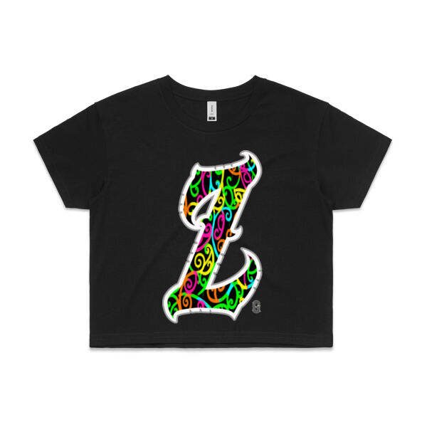 Z- Kowhaiwhai Womans Crop Tee Thumbnail