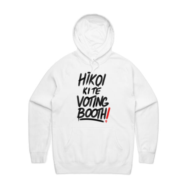 Hikoi Ki Te Voting Booth- Hoodie (White) Thumbnail