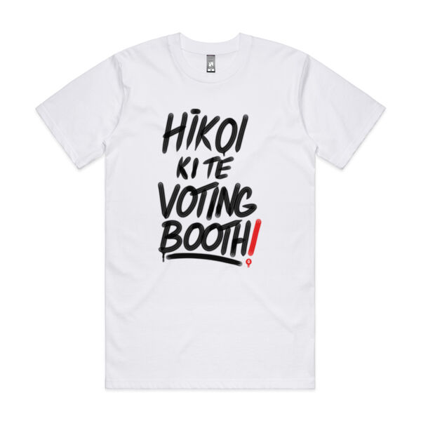 Hikoi Ki Te Voting Booth- Tee (White) Thumbnail
